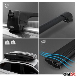 Mercedes GLA Roof Rack Cross Bars - Omac - Elegance V2 - Black - '14-'20 Mercedes GLA Roof Rack Cross Bars - Omac - Elegance V2 - Black - '14-'20